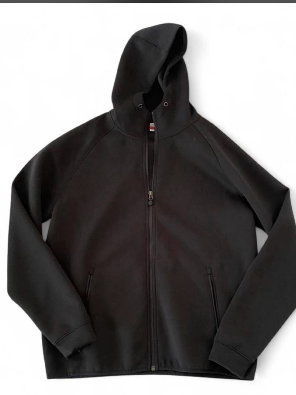 32 Degrees Black Full-Zip Hooded Sweater